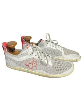Vivobarefoot Geo Racer Knit Sneakers Moonstone Grey Orange Women's Size 40 / US